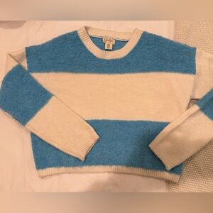 Blue and Cream Striped Sweater
